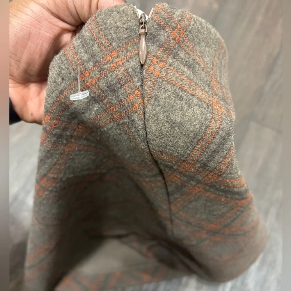 Princess Polly Plaid A-Line Mini Skirt | Brown & Orange | Size 8